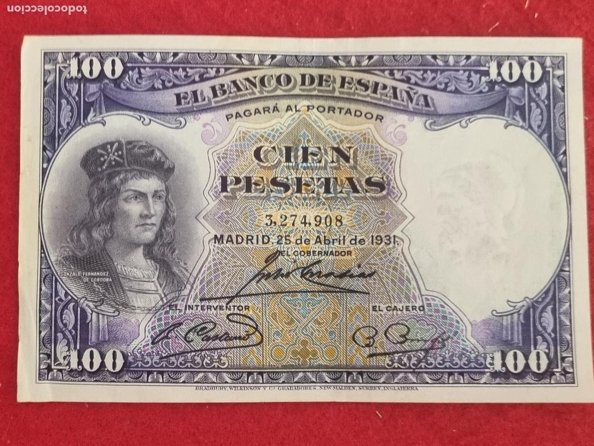 Billetes espa&ntilde;oles: BILLETE 100 PESETAS 1931 REPUBLICA SIN SERIE MBC ORIGINAL T908