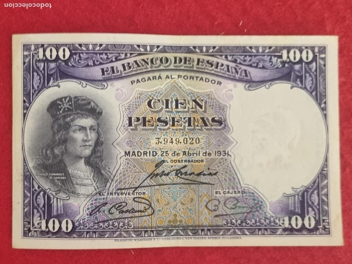 Billetes espa&ntilde;oles: BILLETE 100 PESETAS 1931 REPUBLICA SIN SERIE MBC ORIGINAL T020