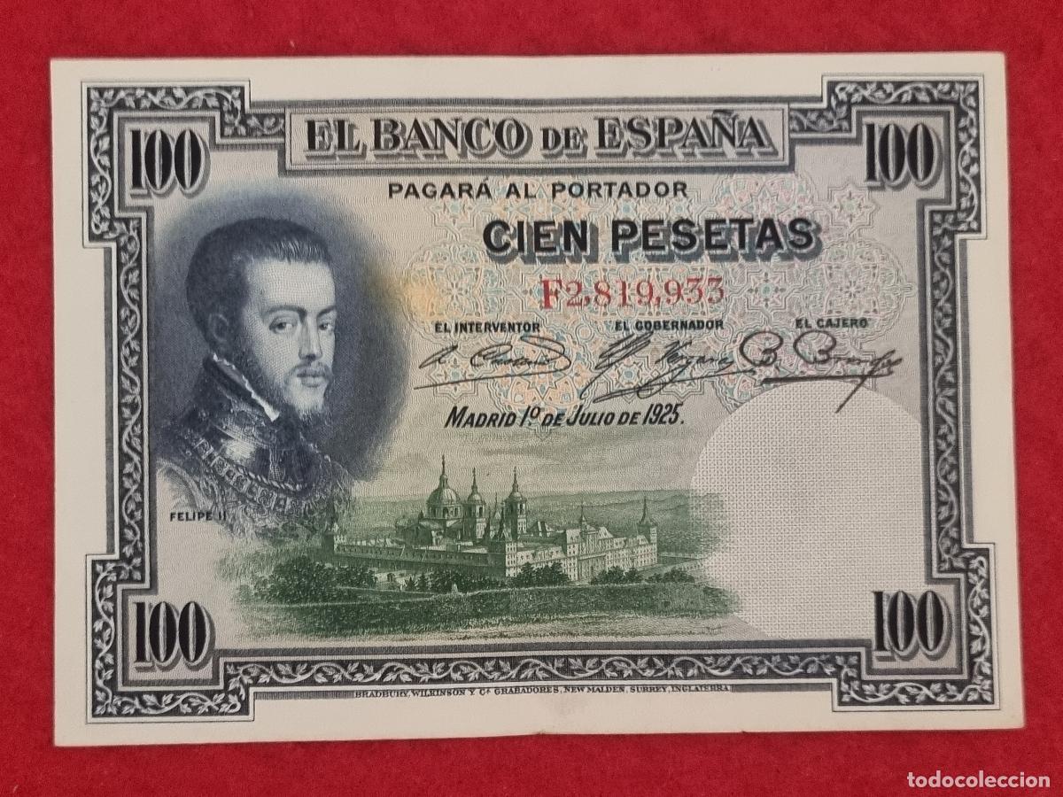 Billetes espa&ntilde;oles: BILLETE 100 PESETAS 1925 SERIE F MBC+ ORIGINAL T933
