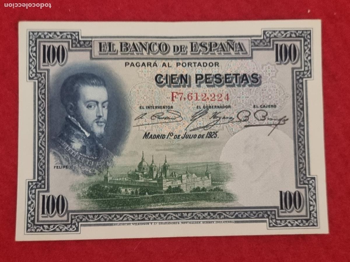 Billetes espa&ntilde;oles: BILLETE 100 PESETAS 1925 SERIE F MBC+ ORIGINAL T224