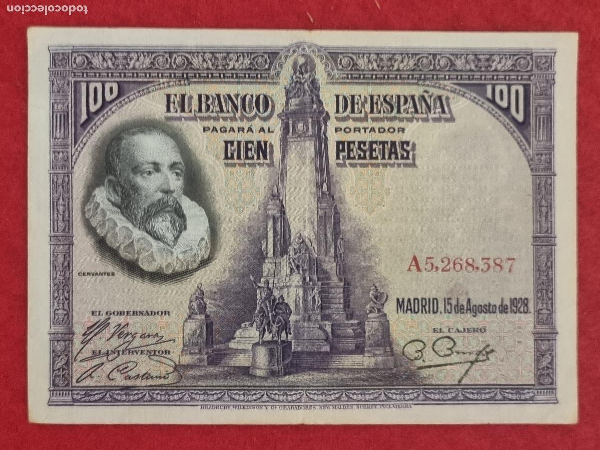Billetes espa&ntilde;oles: BILLETE 100 PESETAS 1928 SERIE A MBC ORIGINAL T387