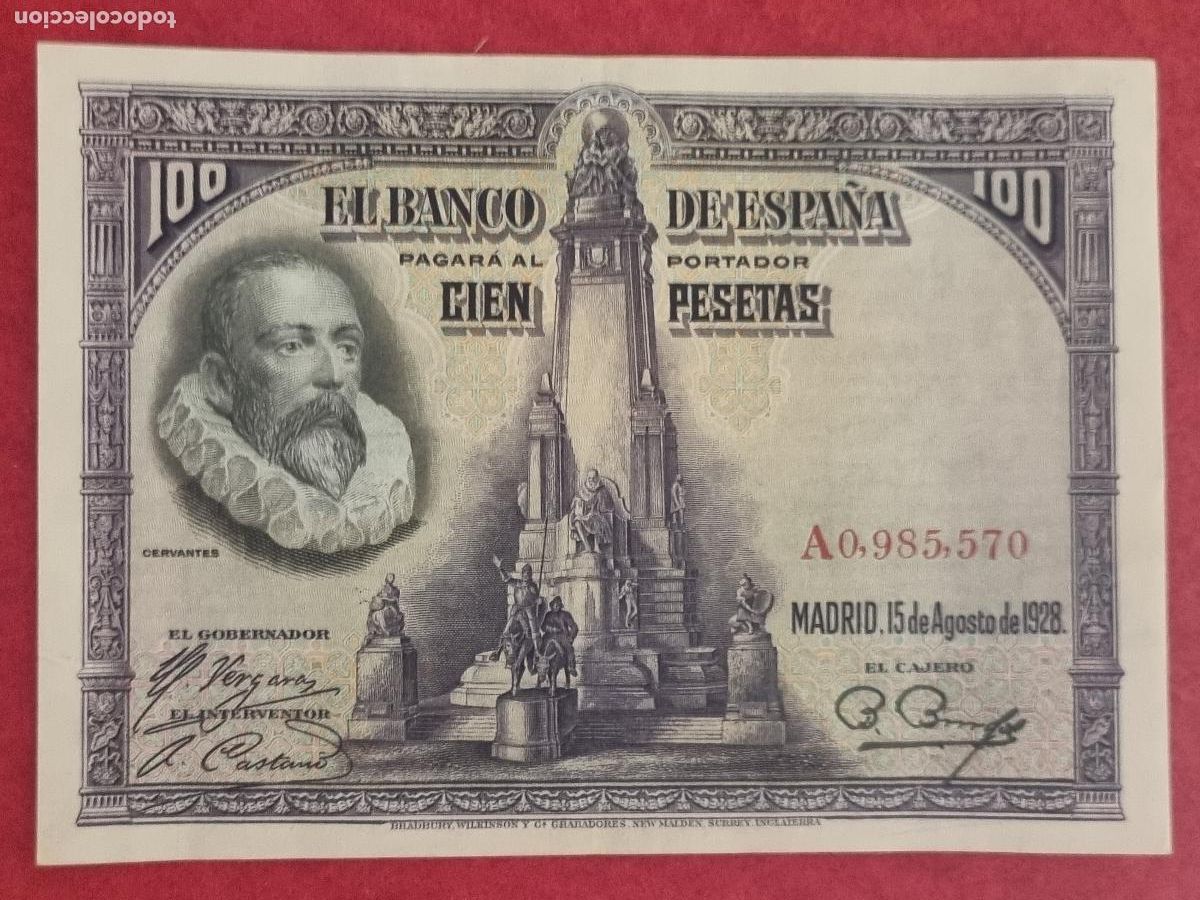 Billetes espa&ntilde;oles: BILLETE 100 PESETAS 1928 SERIE A MBC ORIGINAL T570