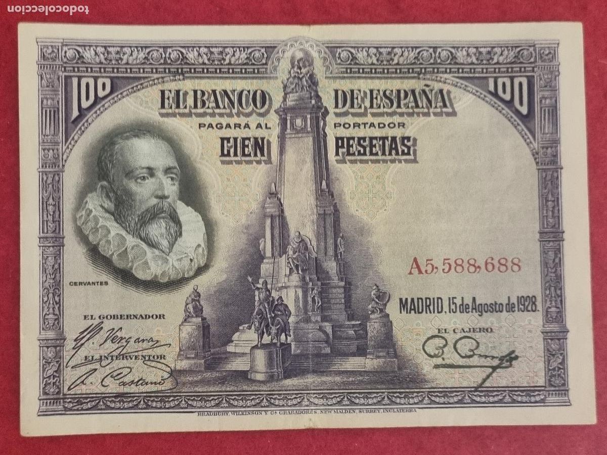 Billetes espa&ntilde;oles: BILLETE 100 PESETAS 1928 SERIE A MBC ORIGINAL T688