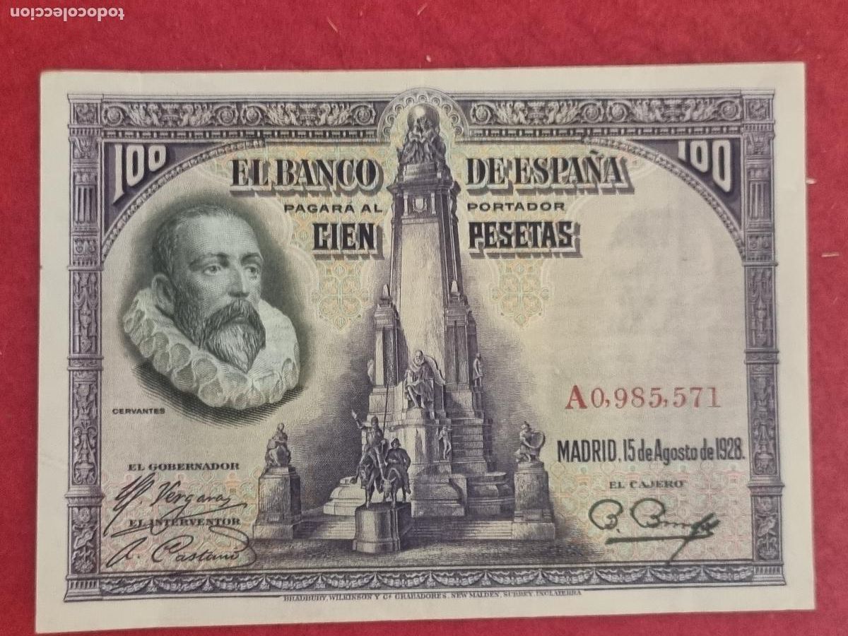 Billetes espa&ntilde;oles: BILLETE 100 PESETAS 1928 SERIE A MBC ORIGINAL T571