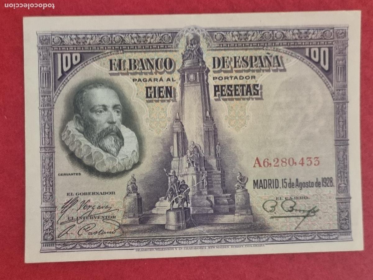 Billetes espa&ntilde;oles: BILLETE 100 PESETAS 1928 SERIE A MBC ORIGINAL T433