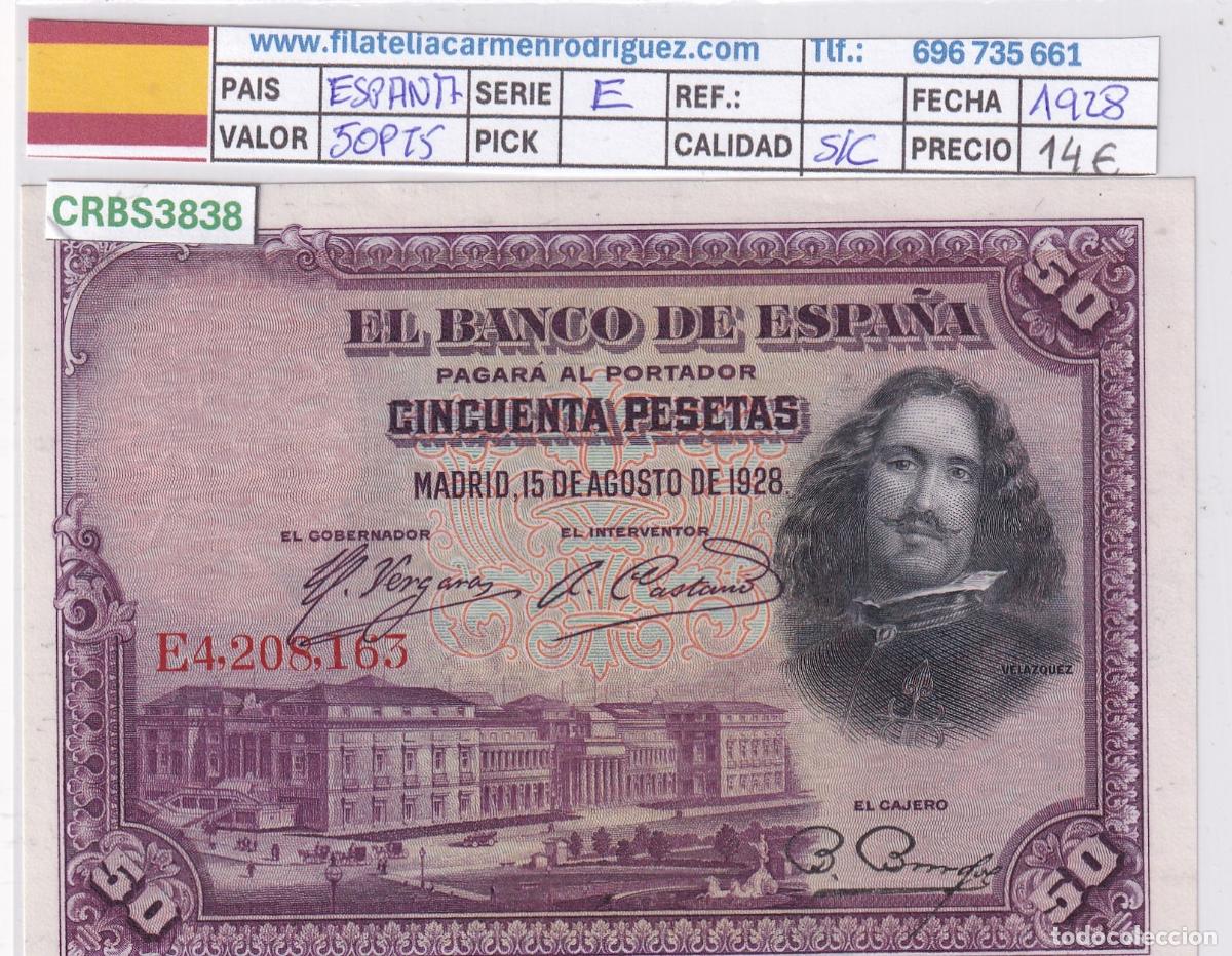 Billetes espa&ntilde;oles: CRBS3837 BILLETE ESPA&Ntilde;A 25 PESETAS 1928 SERIE E SIN CIRCULAR