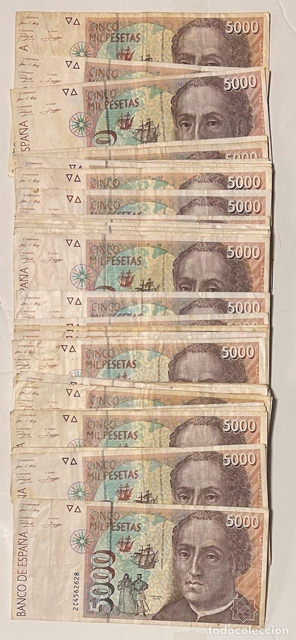 Billetes espa&ntilde;oles: CRBS3844 LOTE 50 BILLETES ESPA&Ntilde;A 5000 PESETAS 1992 USADOS