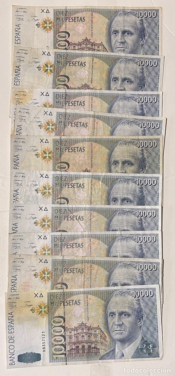 Billetes espa&ntilde;oles: CRBS3854 LOTE 10 BILLETES ESPA&Ntilde;A 10000 PESETAS 1992 BC