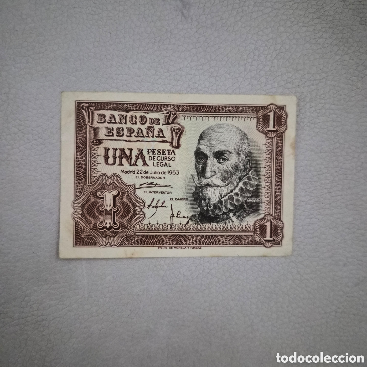 Banconote spagnole: Billete de 1 Peseta &ndash; Marqu&eacute;s de Santa Cruz &ndash; 22 de julio de 1953