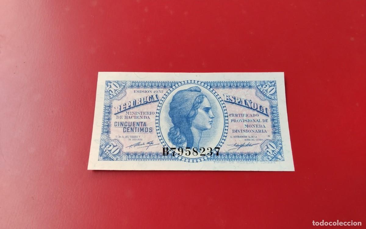 Billetes espa&ntilde;oles: BILLETE DE 50 CTS A&Ntilde;O 1937, MUY BUENA CONSERVACION CASI PLANCHA , SIN CIRCULAR