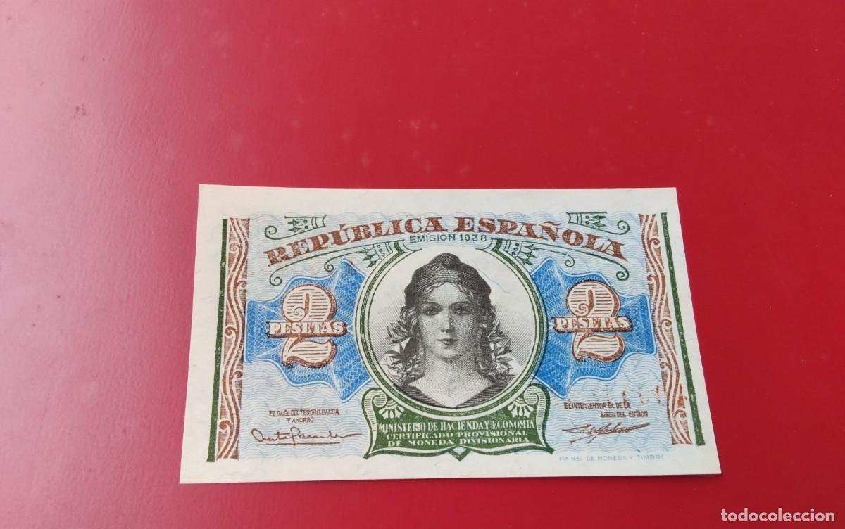 Billetes espa&ntilde;oles: BILLETE DE 2 PTS REPUBLICA ESPA&Ntilde;OLA A&Ntilde;O 1938 MUY BUENA CONSERVACION , CASI PLANCHA