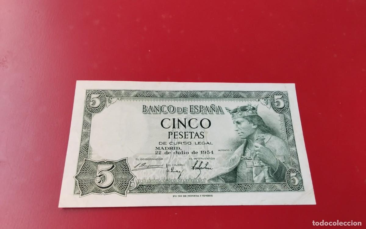 Billetes espa&ntilde;oles: BILLETE DE 5 PTS A&Ntilde;O 1954 MUY BUENA CONSERVACION , CASI PLANCHA