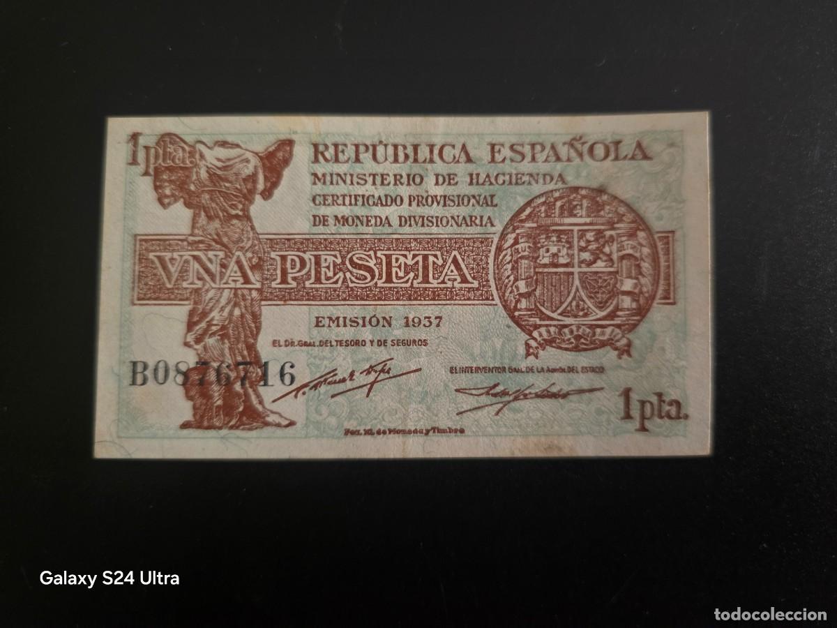 Billetes espa&ntilde;oles: 1 PESETA DE 1937....SERIE B ....PRECIOSO.....ES EL DE LAS FOTOS