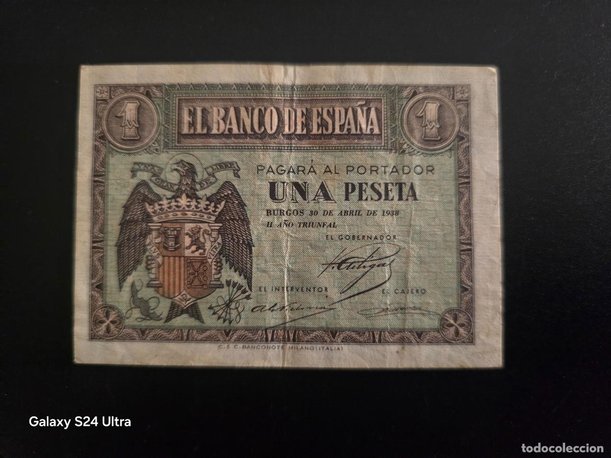 Billetes espa&ntilde;oles: 1 PESETA DE 1938...SERIE A....BONITO.....ES EL DE LAS FOTOS