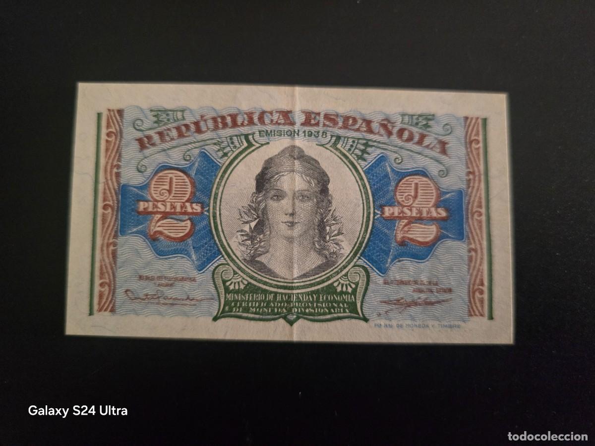 Billetes espa&ntilde;oles: 2 PESETAS DE 1938 ....REPUBLICA.... SERIE A.....MUY BONITO.....ES EL DE LAS FOTOS