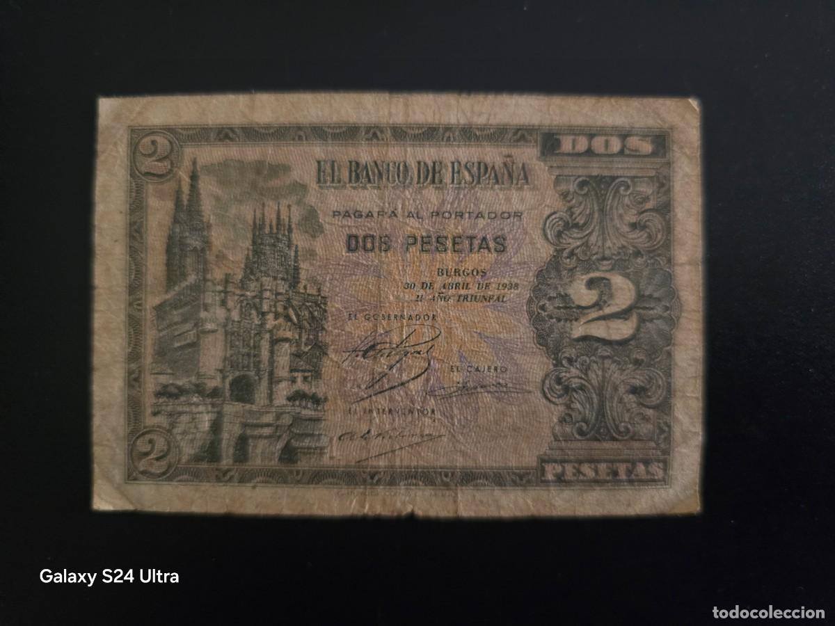 Billetes espa&ntilde;oles: 2 PESETAS DE 1938 ..... SERIE M.....ES EL DE LAS FOTOS