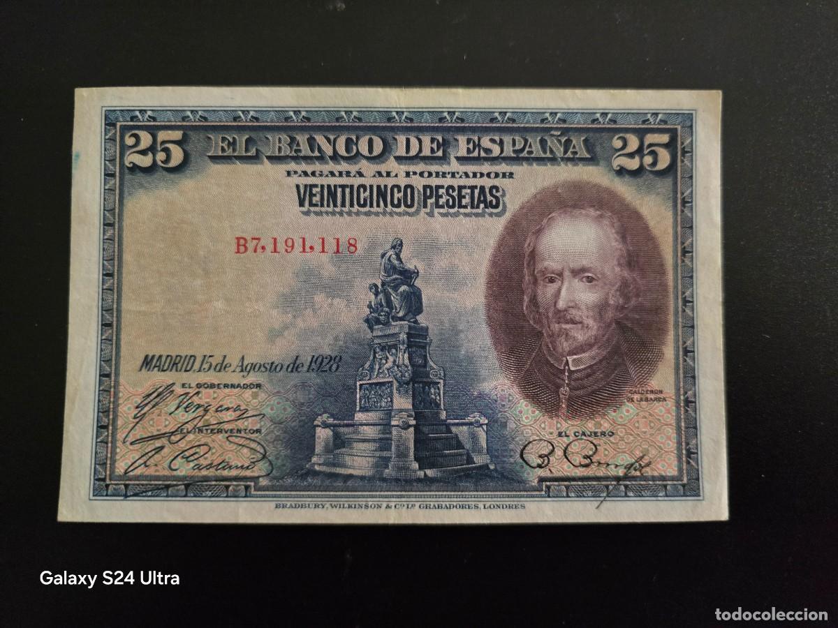 Billetes espa&ntilde;oles: 25 PESETAS DE 1928 ....SERIE B ....PRECIOSO....ES EL DE LAS FOTOS