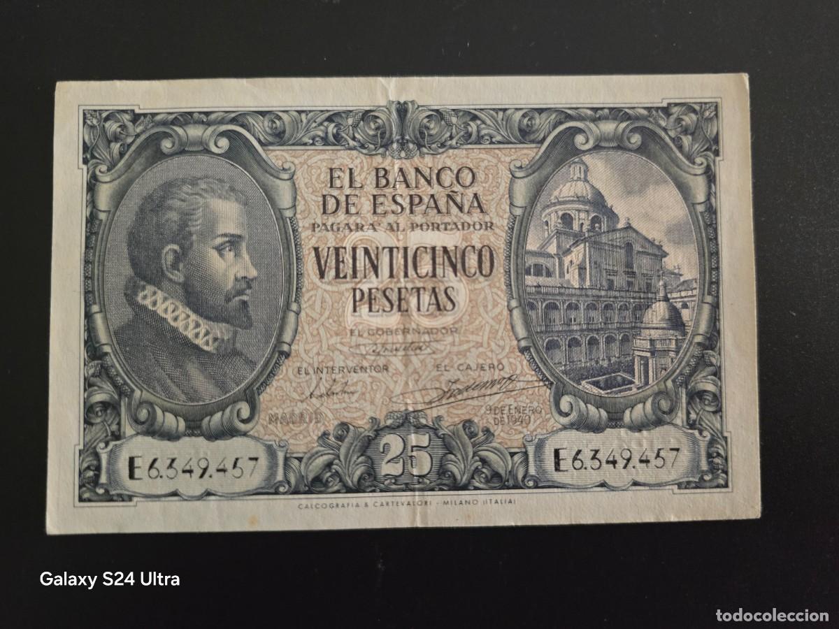 Billetes espa&ntilde;oles: 25 PESETAS DE 1940 ....SERIE E....PRECIOSO Y MUY ESCASO.....ES EL DE LAS FOTOS