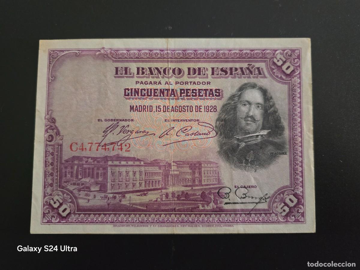 Billetes espa&ntilde;oles: 50 PESETAS DE 1928 ....SERIE C .....MUY BONITO....ES EL DE LAS FOTOS