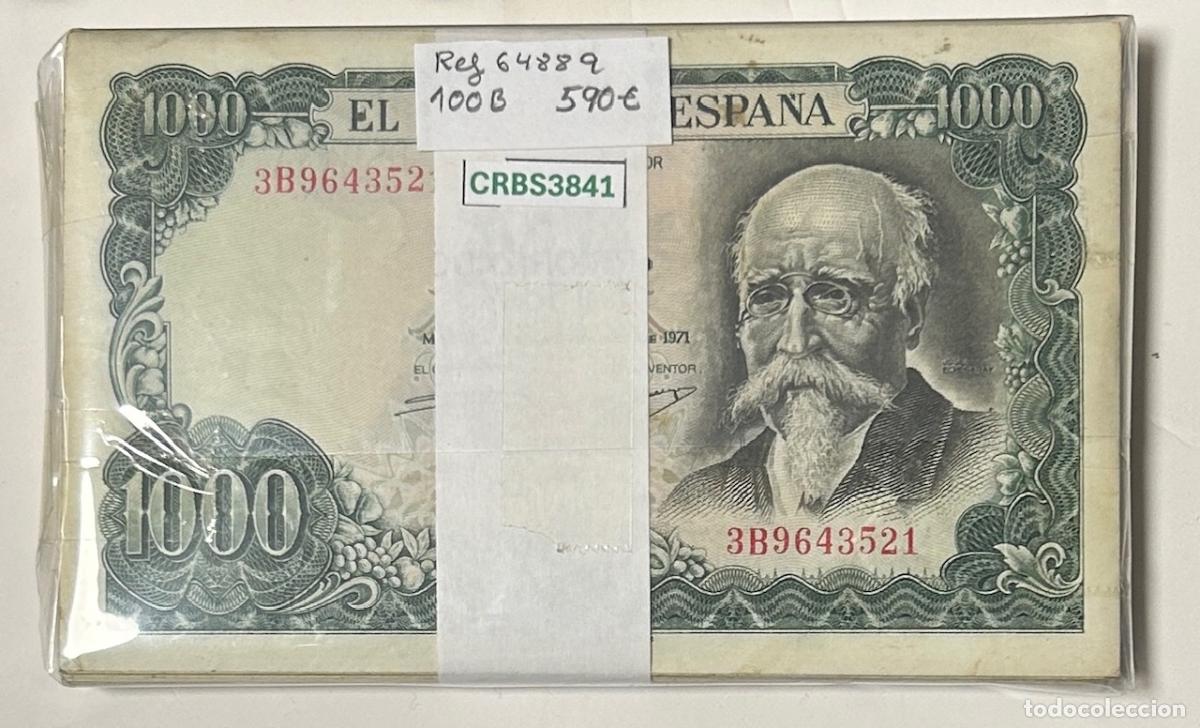 Billetes espa&ntilde;oles: CRBS3841 LOTE 100 BILLETES ESPA&Ntilde;A 1000 PESETAS 1971 MBC