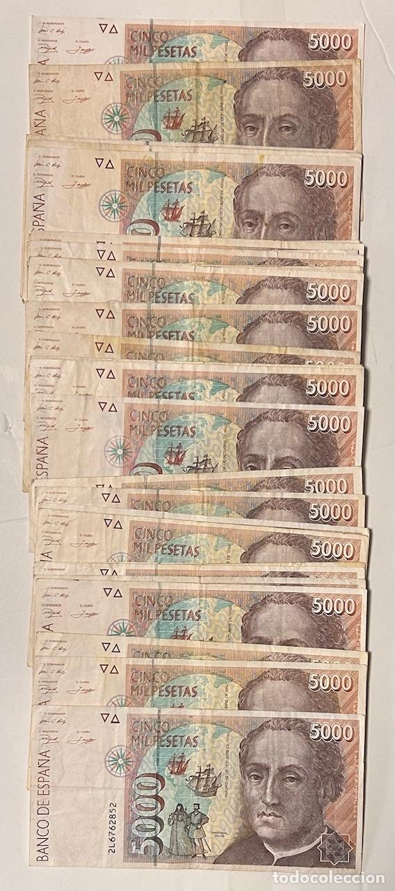 Billetes espa&ntilde;oles: CRBS3846 LOTE 50 BILLETES ESPA&Ntilde;A 5000 PESETAS 1992 USADOS