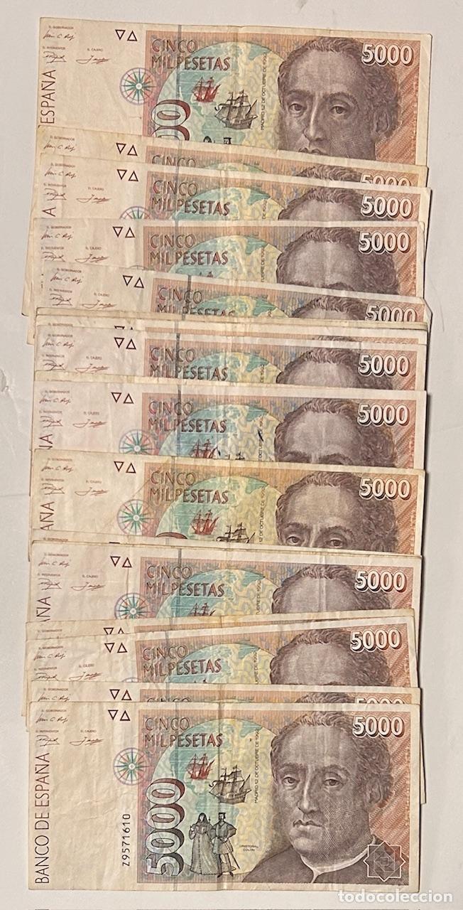 Billetes espa&ntilde;oles: CRBS3847 LOTE 29 BILLETES ESPA&Ntilde;A 5000 PESETAS 1992 USADOS