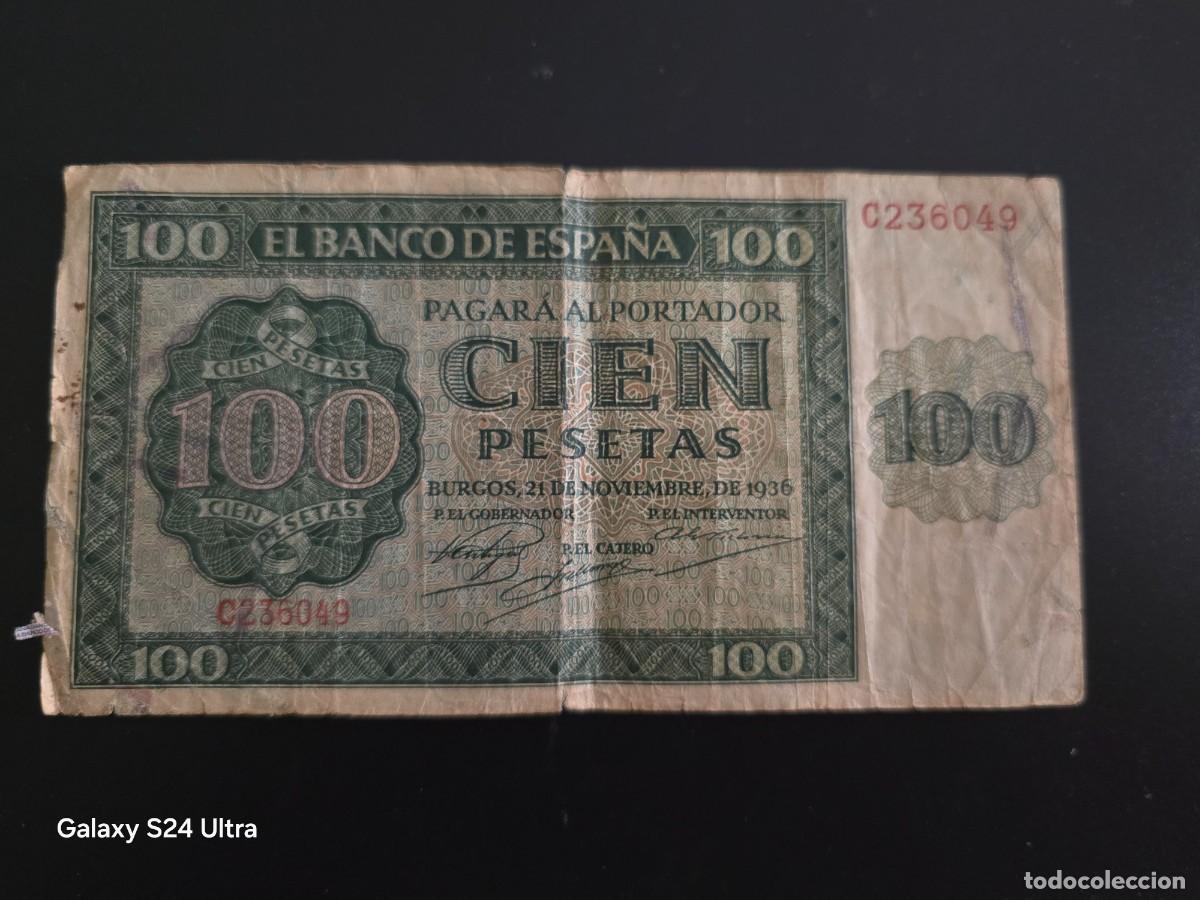 Billetes espa&ntilde;oles: 100 PESETAS DE 1936 ....SERIE C ..... ESCASO.....ES EL DE LAS FOTOS