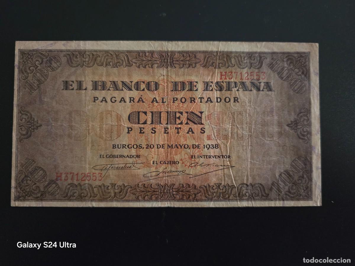Billetes espa&ntilde;oles: 100 PESETAS DE 1938 ....SERIE H ..... MUY BONITO.....ES EL DE LAS FOTOS