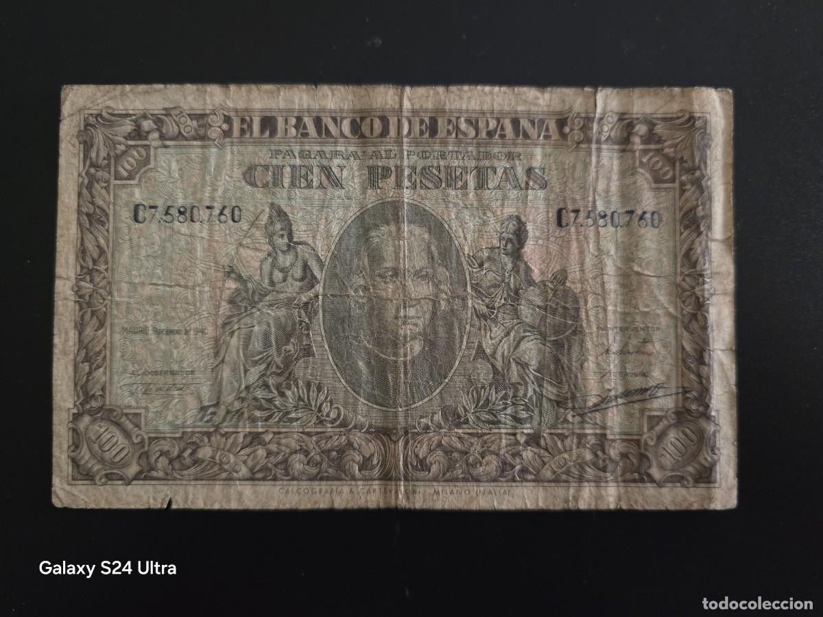 Billetes espa&ntilde;oles: 100 PESETAS DE 1940 ....SERIE C ..... ESCASO.....ES EL DE LAS FOTOS