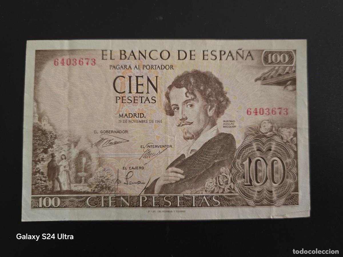 Billetes espa&ntilde;oles: 100 PESETAS DE 1965 ....OJO SIN SERIE .....MUY ESCASO....ES EL DE LAS FOTOS