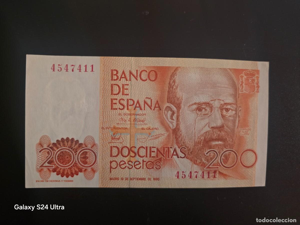 Billetes espa&ntilde;oles: 200 PESETAS DE 1980 .... OJO SIN SERIE ......PRECIOSO......ES EL DE LAS FOTOS