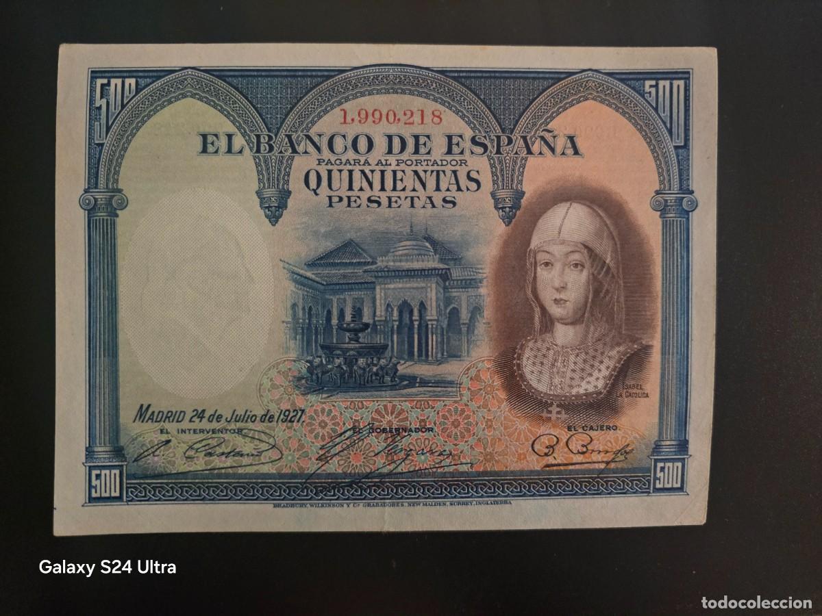 Billetes espa&ntilde;oles: 500 PESETAS DE 1927 .... SIN SERIE ......PRECIOSO......ES EL DE LAS FOTOS