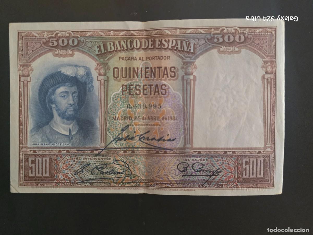 Billetes espa&ntilde;oles: 500 PESETAS DE 1931 .... SIN SERIE .. .N&deg; BAJO.....MUY BONITO......ES EL DE LAS FOTOS