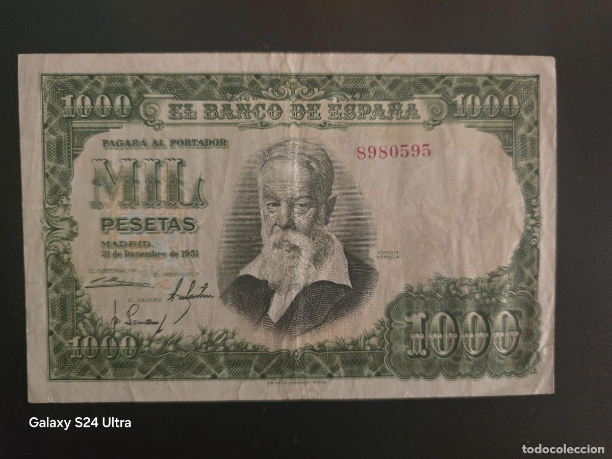Billetes espa&ntilde;oles: 1000 PESETAS DE 1951 .... OJO SIN SERIE......MUY BONITO......ES EL DE LAS FOTOS