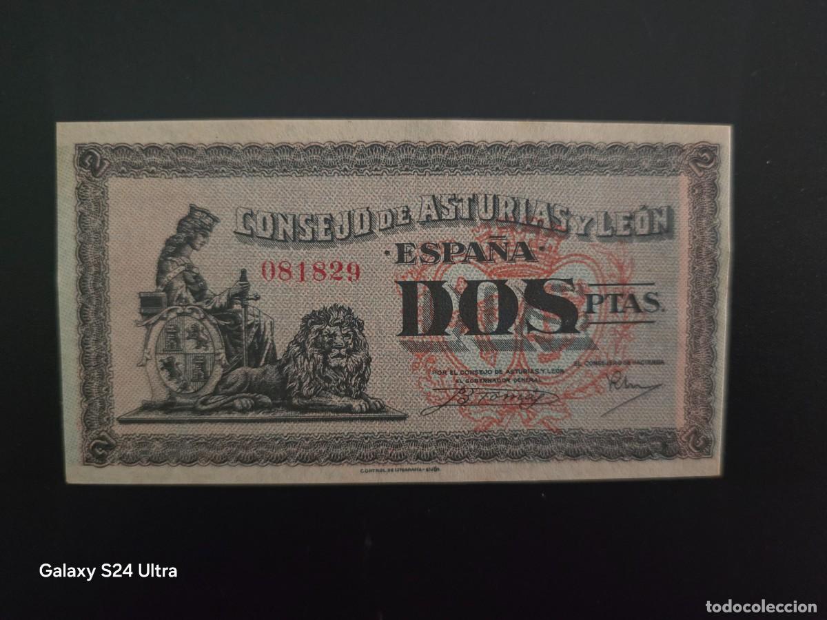 Billetes espa&ntilde;oles: 2 PESETAS.....CONSEJO DE ASTURIAS Y LE&Oacute;N......PRECIOSO......ES EL DE LAS FOTOS