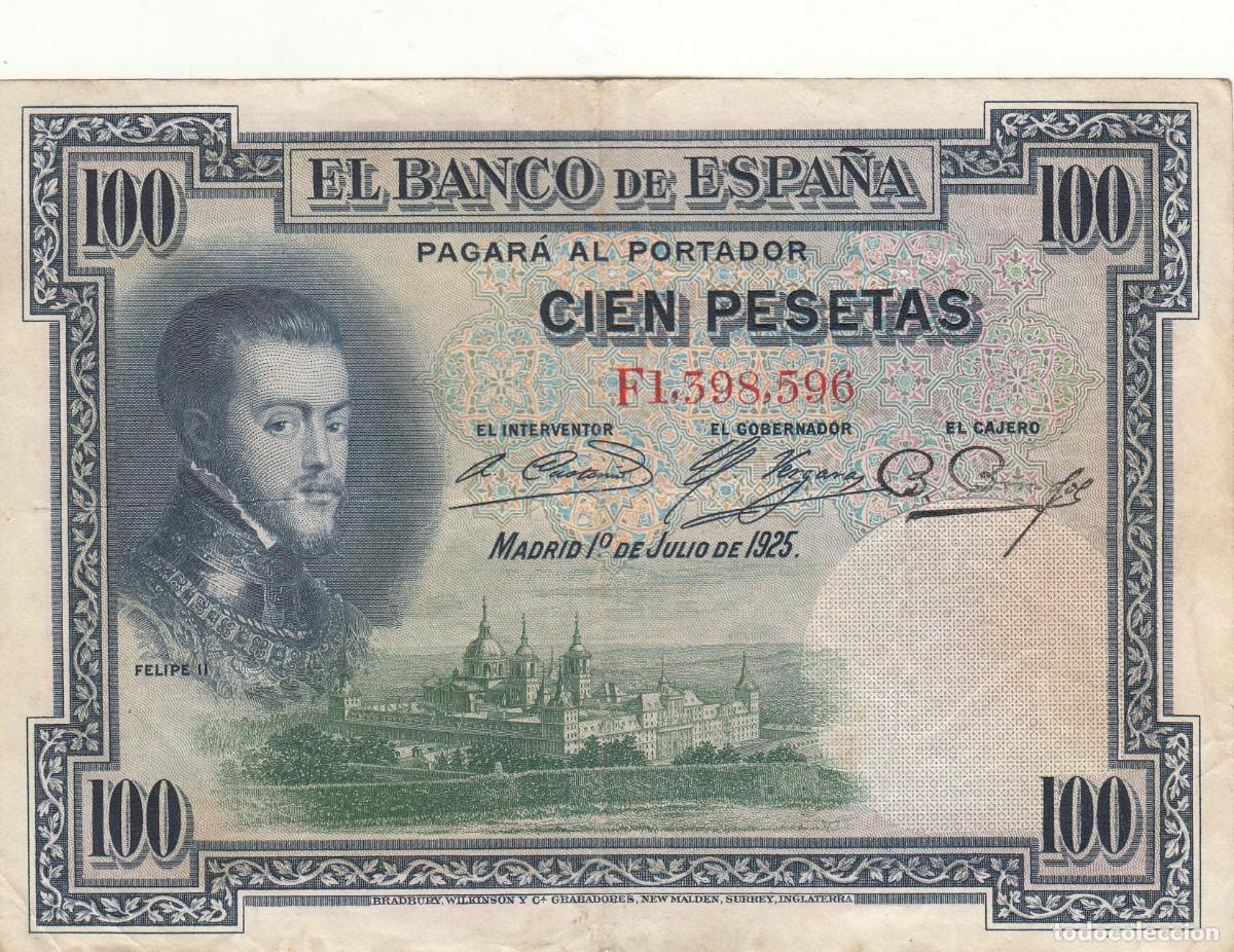 Spanische Banknoten: BILLETE: 100 PESETAS 1925 / SERIE F
