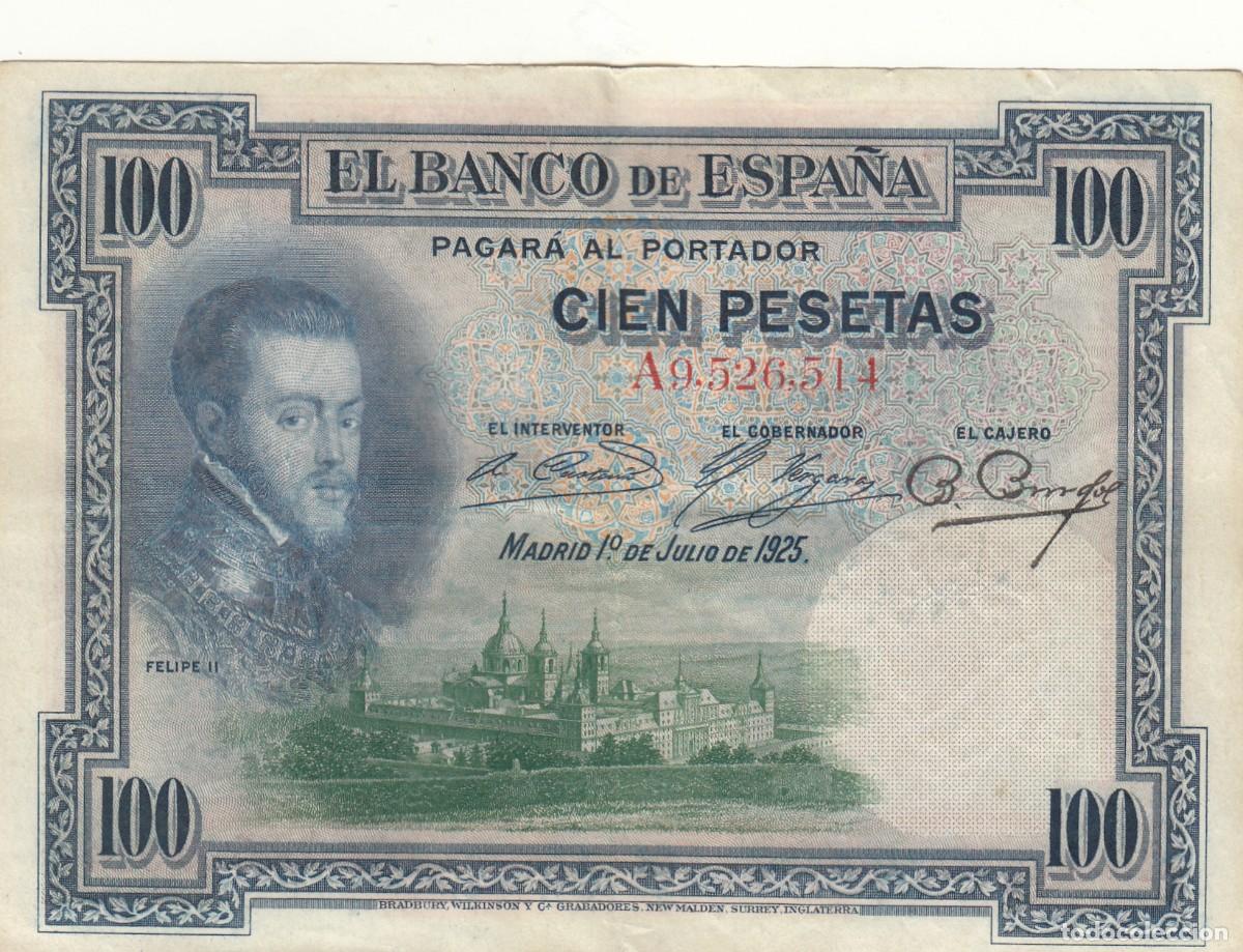 Billetes espa&ntilde;oles: BILLETE: 100 PESETAS 1925 - SERIE A