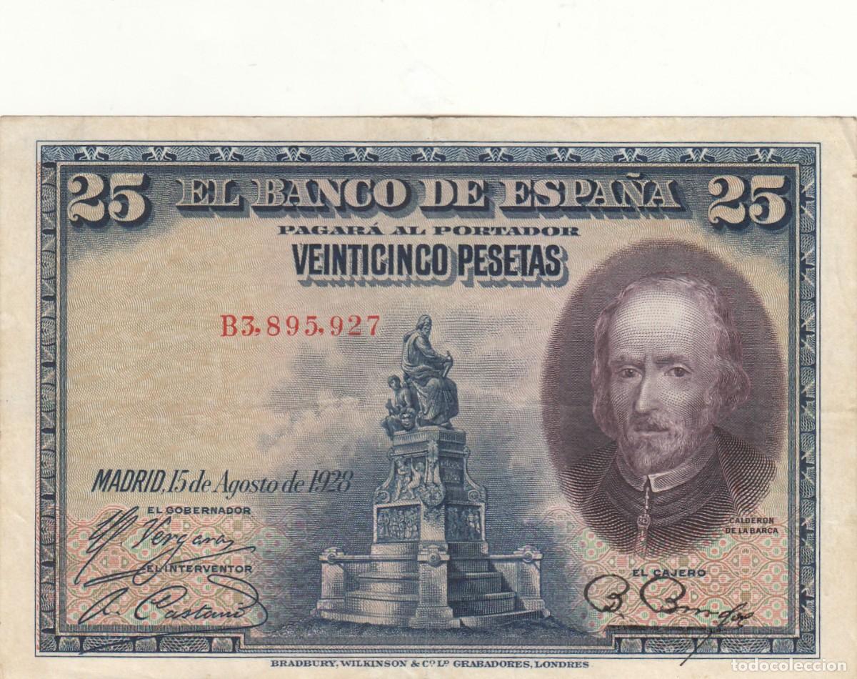 Billetes espa&ntilde;oles: BILLETE: 25 PESETAS 1928 - SERIE B