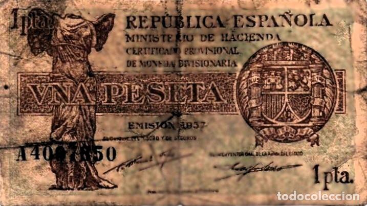 Billetes espa&ntilde;oles: 1 Peseta Espa&ntilde;a 1935 2&ordf; Rep&uacute;blica P#94