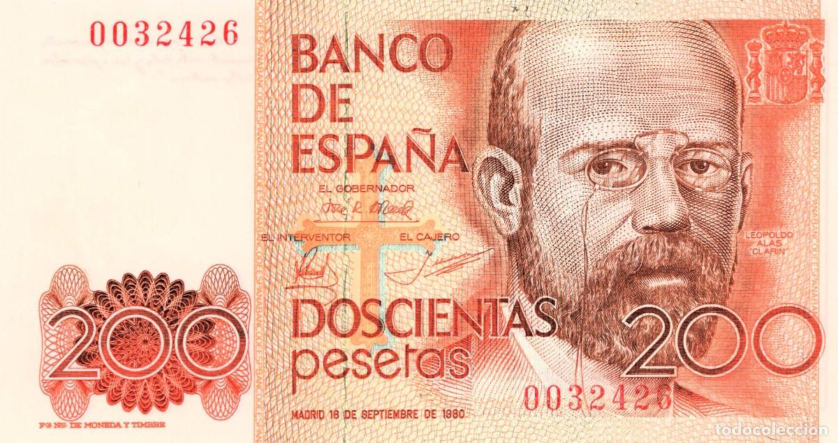 Billetes espa&ntilde;oles: 200 Pesetas Espa&ntilde;a 1980 P#156 sin serie y sin circular