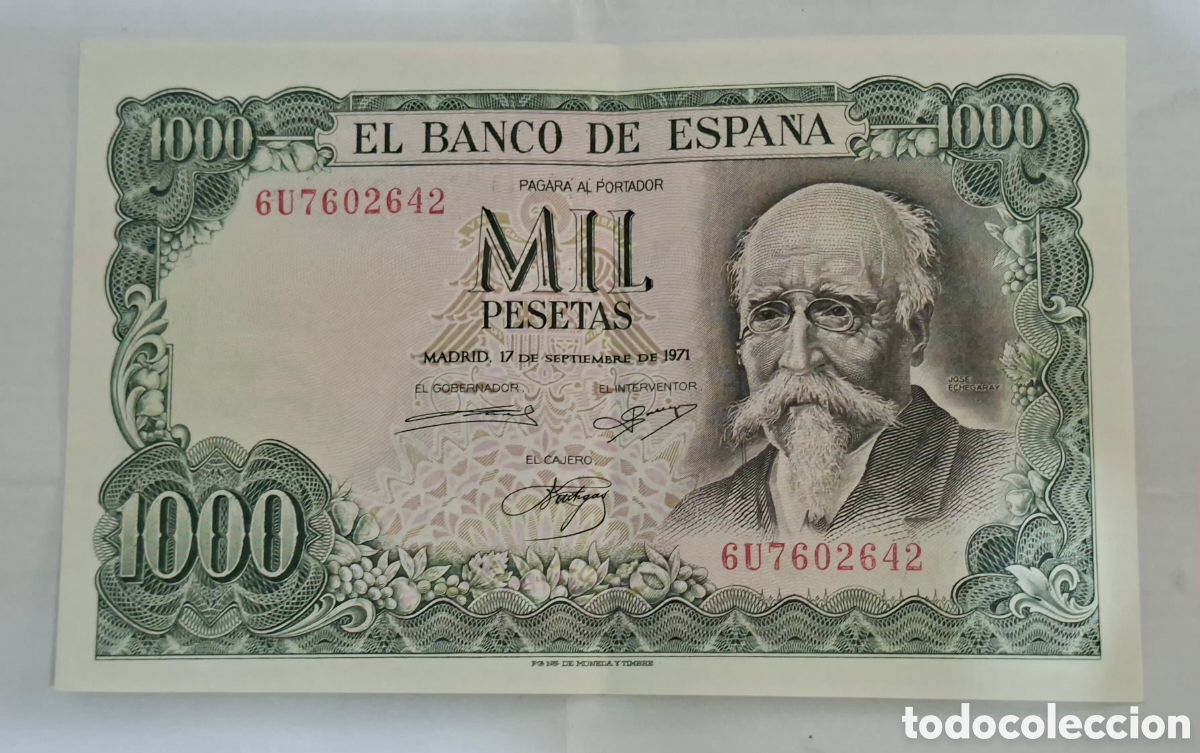 Billetes espa&ntilde;oles: Billete Espa&ntilde;a,1.971, 1.000 Pesetas,MBC++