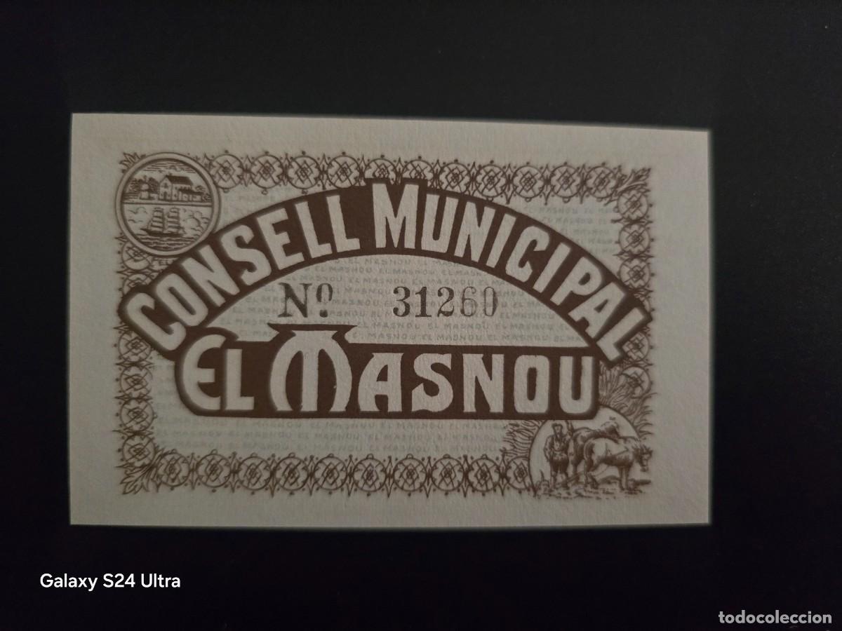 Billetes espa&ntilde;oles: 50 C&Eacute;NTIMOS DE 1937.....CONSEJO MUNICIPAL DE EL MASNOU....SIN CIRCULAR......ES EL DE LAS FOTOS