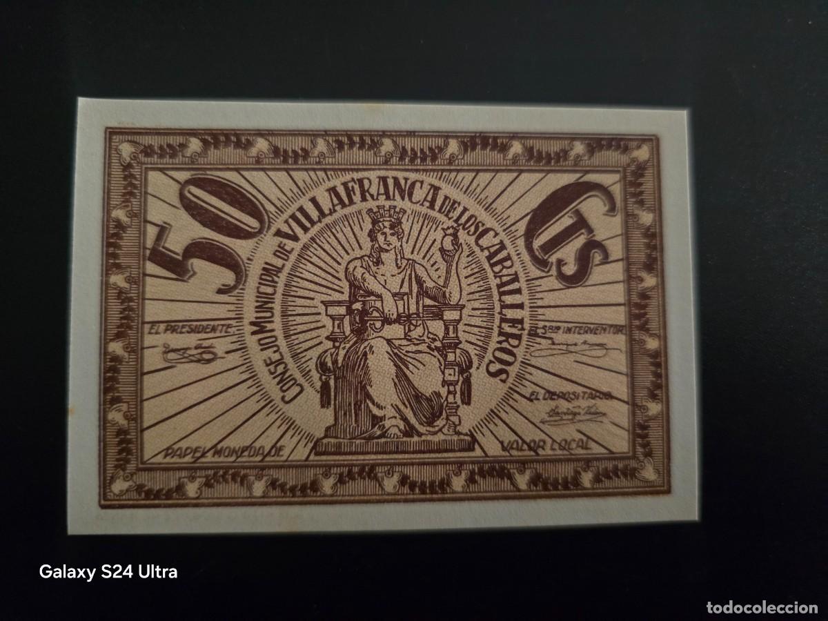 Billetes espa&ntilde;oles: 50 C&Eacute;NTIMOS.....CONSEJO MUNICIPAL DE VILLAFRANCA DE LOS CABALLEROS..SIN CIRCULAR.... EL DE LAS FOTOS