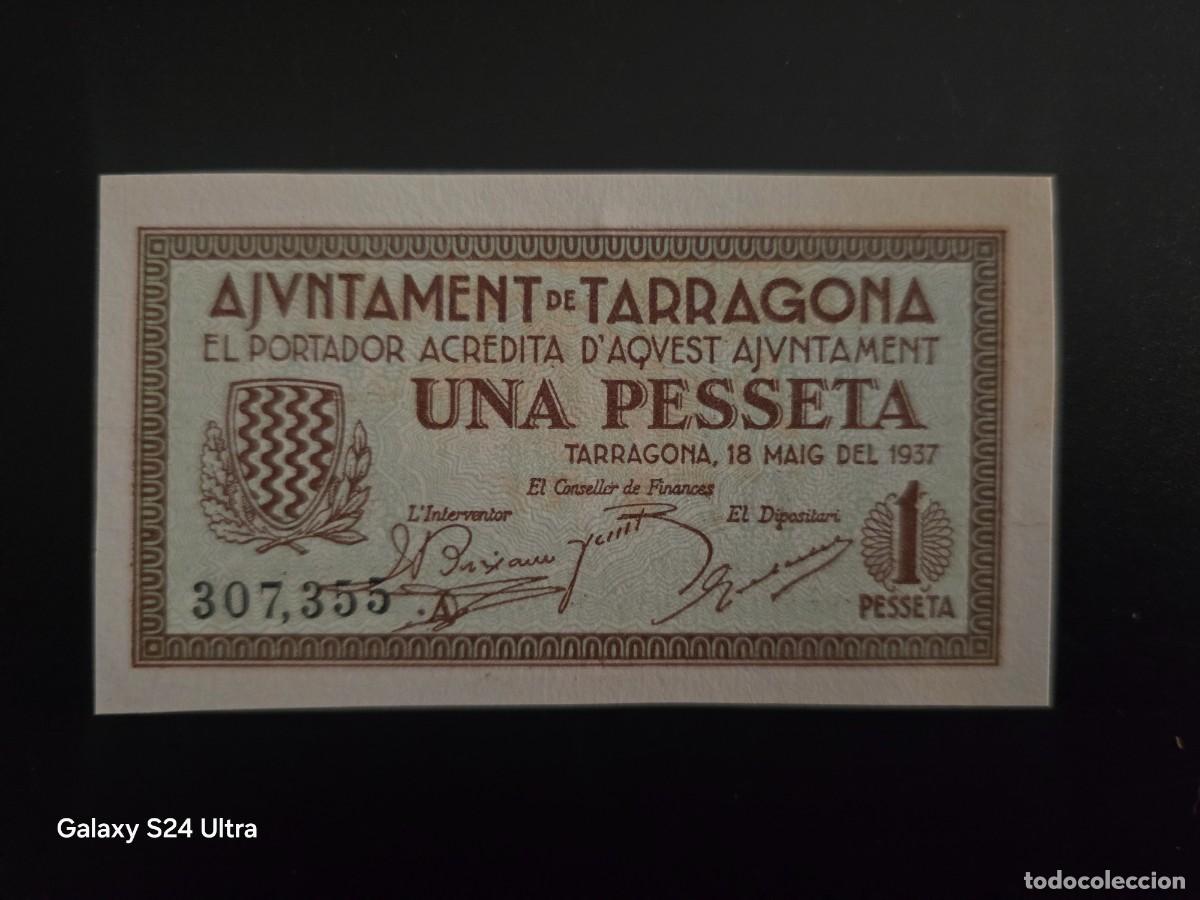 Billetes espa&ntilde;oles: 1 PESETA DE 1937 ....AJUNTAMENT DE TARRAGONA.....PRECIOSO.... ES EL DE LAS FOTOS