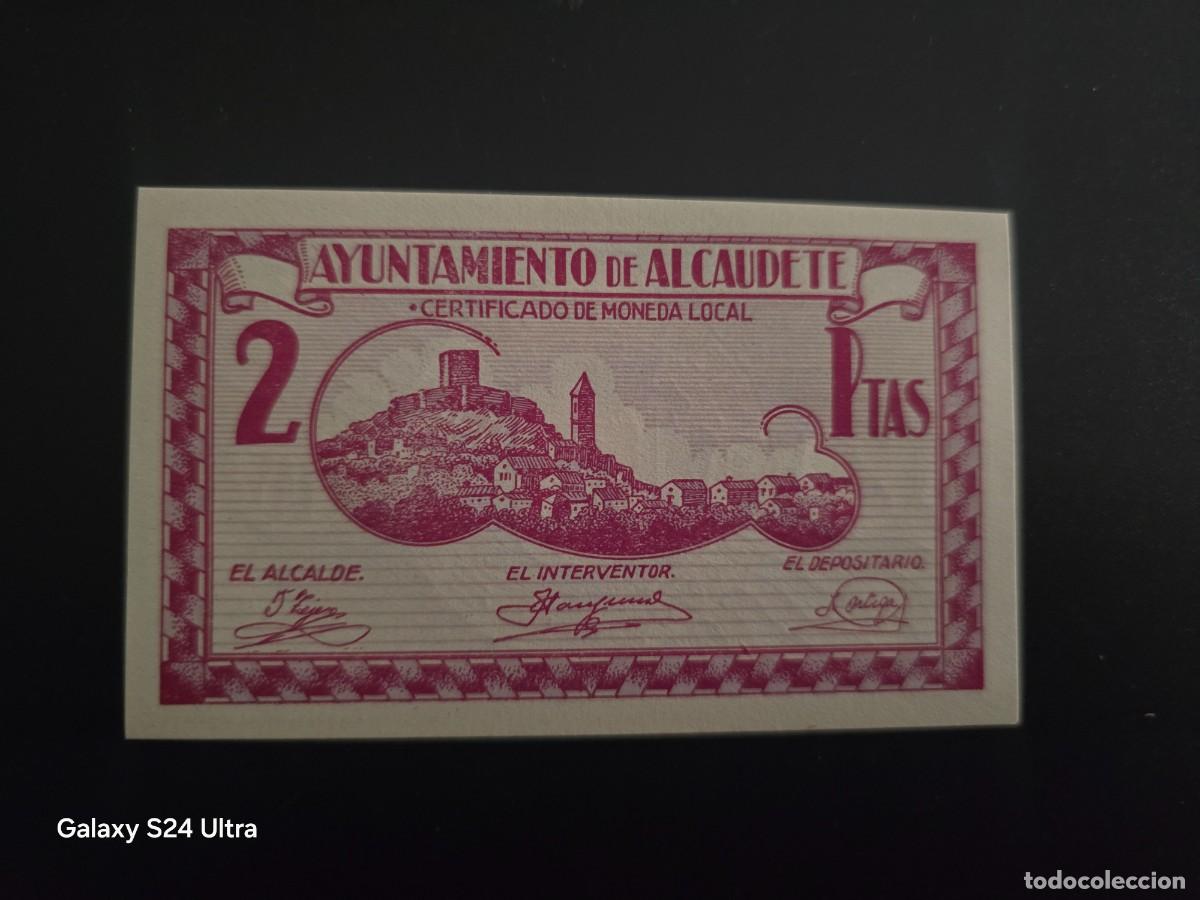 Billetes espa&ntilde;oles: 2 PESETAS DE 1937 ....AJUNTAMIENTO DE ALCAUDETE.....SIN CIRCULAR.... ES EL DE LAS FOTOS