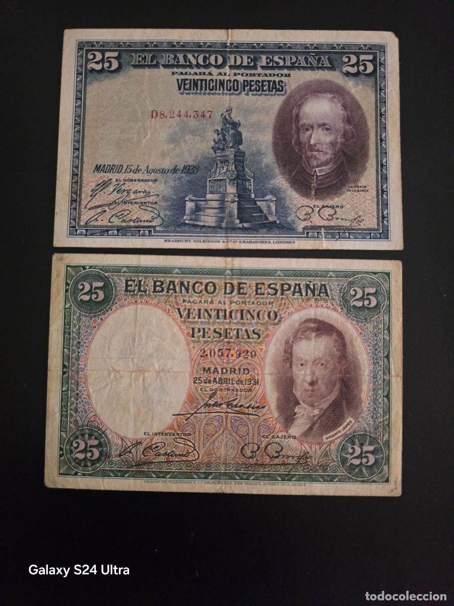 Billetes espa&ntilde;oles: LOTE DE 2 BILLETES DE 25 PTS DE 1928 Y 1931.... ES EL DE LAS FOTOS