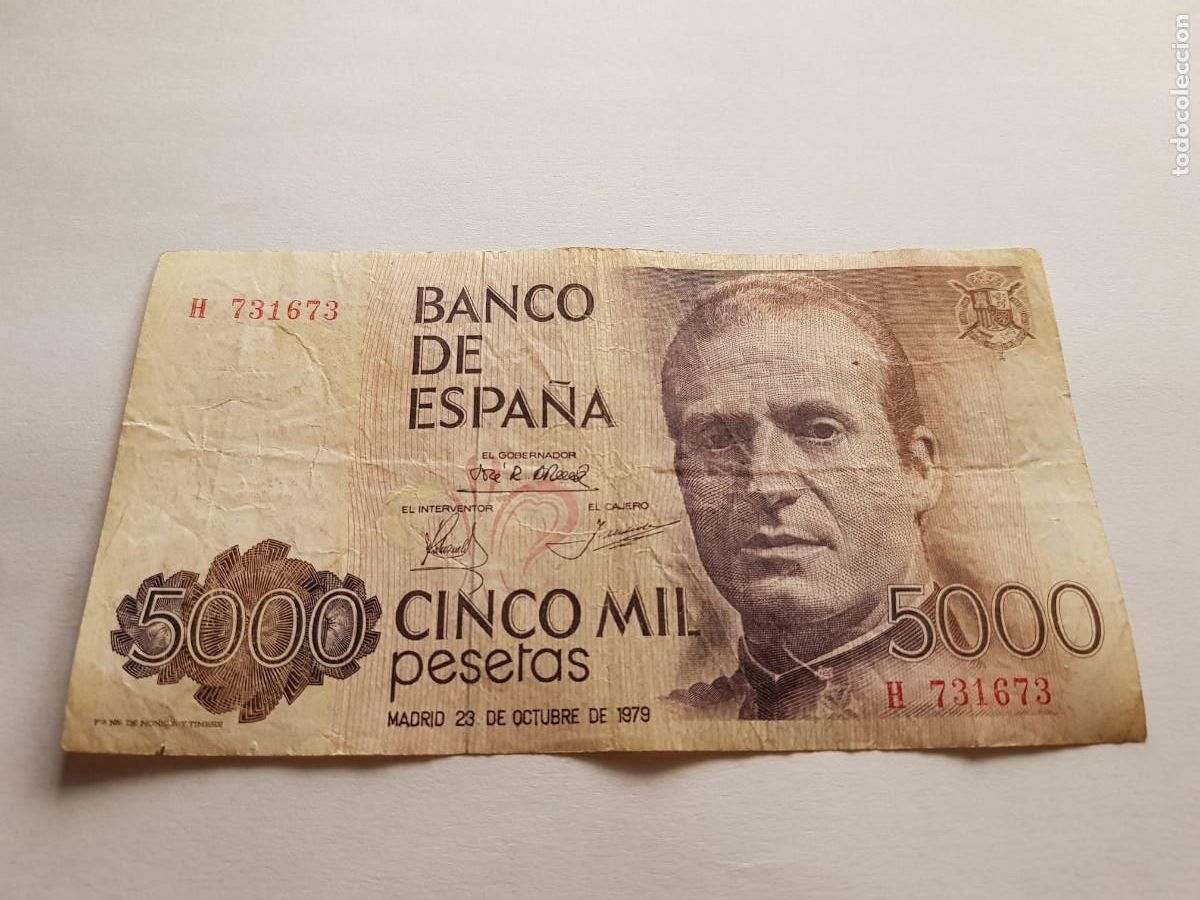 Billetes espa&ntilde;oles: ESPA&Ntilde;A-JUAN CARLOS-5000 PESETAS-23 DE OCTUBRE DE 1979