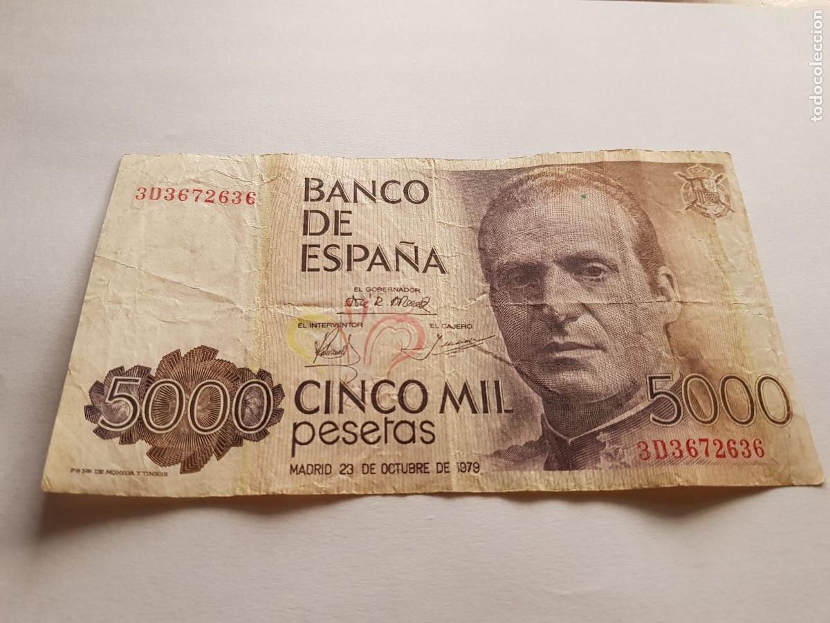 Billetes espa&ntilde;oles: ESPA&Ntilde;A-JUAN CARLOS-5000 PESETAS-23 DE OCTUBRE DE 1979