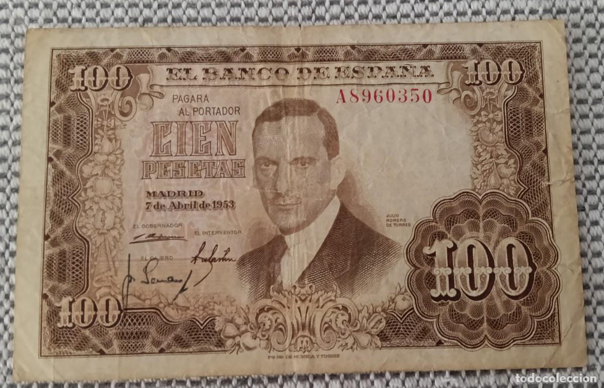 Billetes espa&ntilde;oles: Billete 100 Pesetas Espa&ntilde;a 1953 &rdquo;Julio Romero de Torres&rdquo; - Estado Espa&ntilde;ol - BC