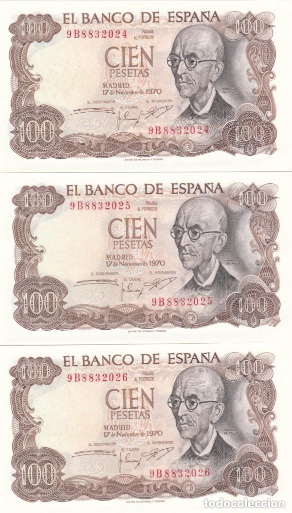Billetes espa&ntilde;oles: CRBP0024 TRIO BILLETE ESPA&Ntilde;A 100 PESETAS 1970 SERIE ESPECIAL 9B